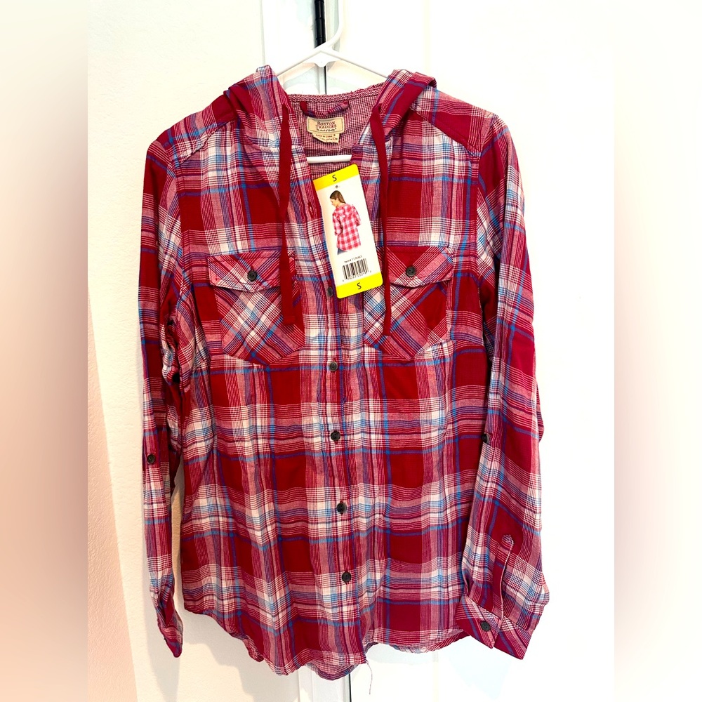 Red hooded flannel
